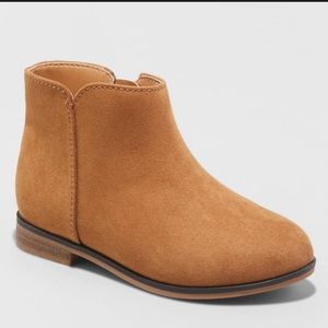 Girls Slip On Zipper Booties Cognac - Size 9 Cat & Jack